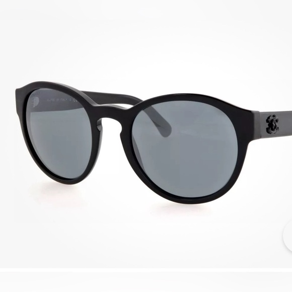 CHANEL CH 5359 501/26 54mm Round Black CC Cocomark Sunglasses Italy - Picture 5 of 5